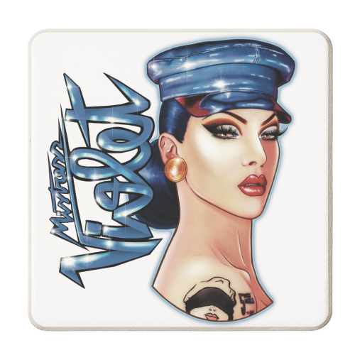 Mistress Violet - personalised beer coaster by ARTECCO
