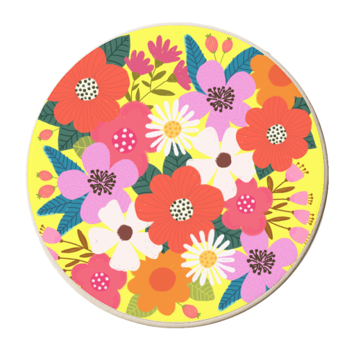 Mixed Flowers - personalised beer coaster by The Boy and the Bear