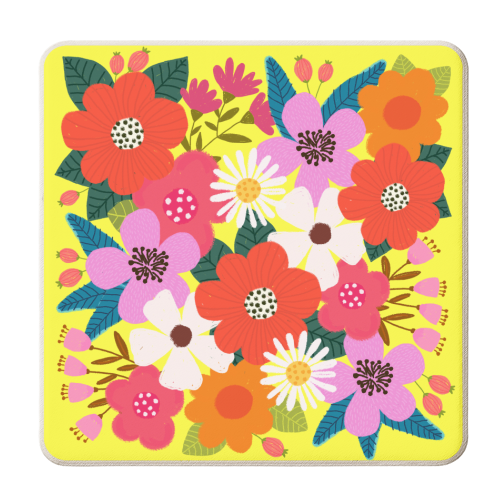 Mixed Flowers - personalised beer coaster by The Boy and the Bear