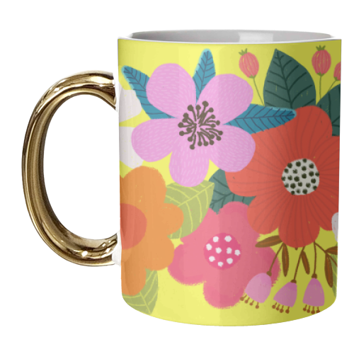 Mixed Flowers - unique mug by The Boy and the Bear
