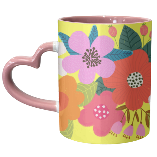 Mixed Flowers - unique mug by The Boy and the Bear