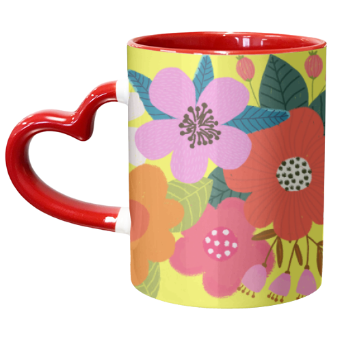 Mixed Flowers - unique mug by The Boy and the Bear