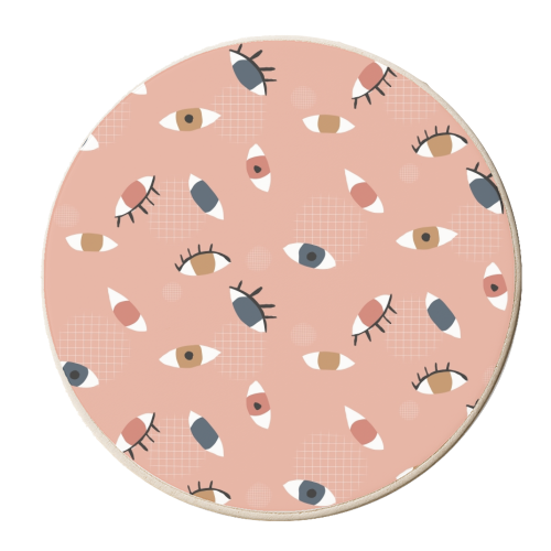 Modern Eyes - personalised beer coaster by Alice Palazon