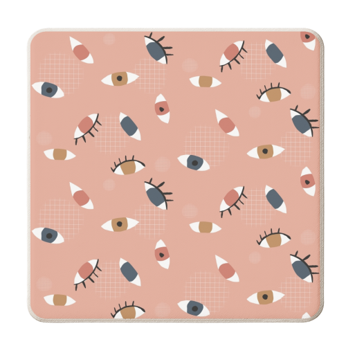 Modern Eyes - personalised beer coaster by Alice Palazon