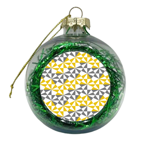 Modern Geometric Angular Pattern - xmas bauble by Phyllis Braham