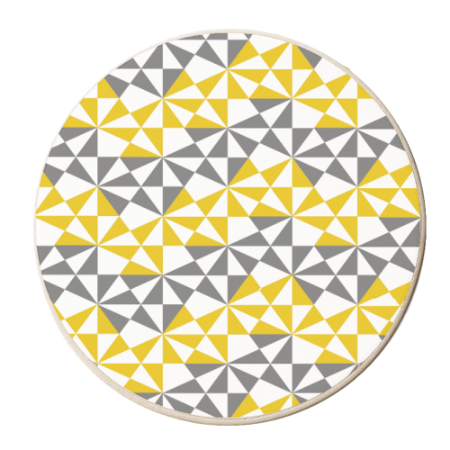 Modern Geometric Angular Pattern - personalised beer coaster by Phyllis Braham