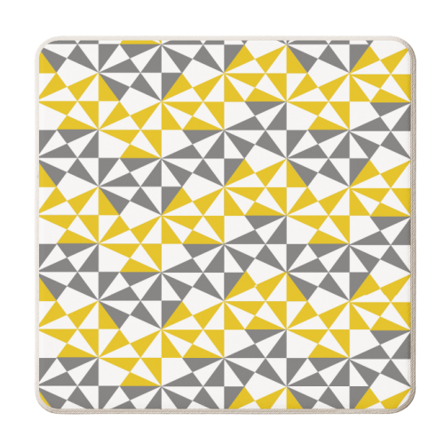 Modern Geometric Angular Pattern - personalised beer coaster by Phyllis Braham
