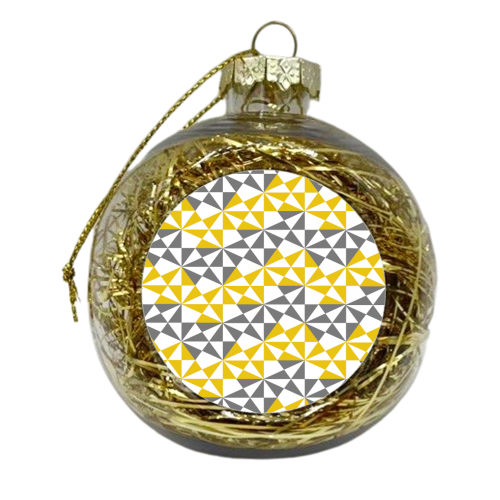 Modern Geometric Angular Pattern - xmas bauble by Phyllis Braham