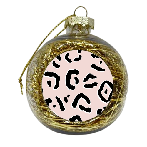 Modern Pink Leopard Animal Print - xmas bauble by Dizzywonders