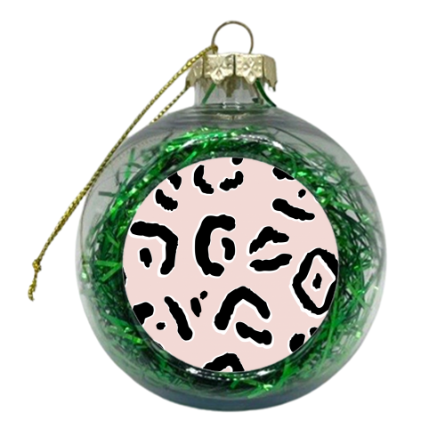 Modern Pink Leopard Animal Print - xmas bauble by Dizzywonders