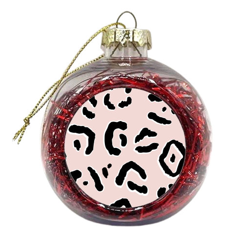 Modern Pink Leopard Animal Print - xmas bauble by Dizzywonders