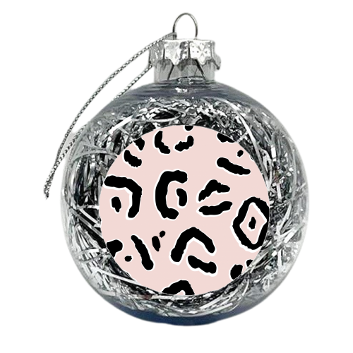 Modern Pink Leopard Animal Print - xmas bauble by Dizzywonders