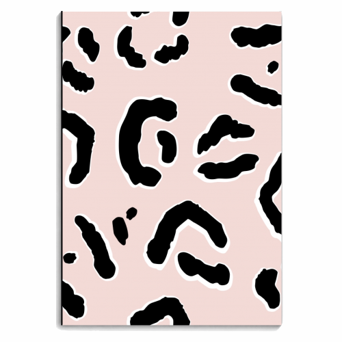 Modern Pink Leopard Animal Print - personalised A4, A5, A6 notebook by Dizzywonders