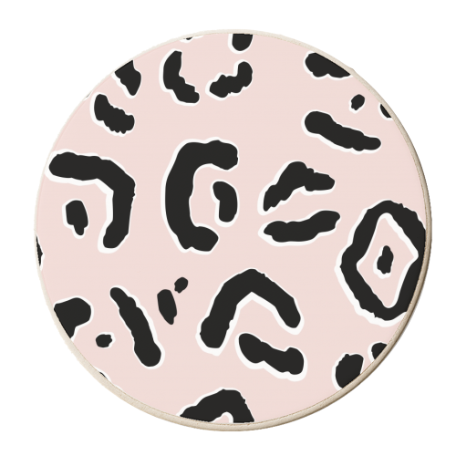 Modern Pink Leopard Animal Print - personalised beer coaster by Dizzywonders