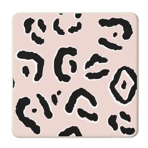 Modern Pink Leopard Animal Print - personalised beer coaster by Dizzywonders