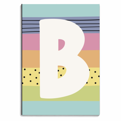 Modern Rainbow Initial B - personalised A4, A5, A6 notebook by Giddy Kipper