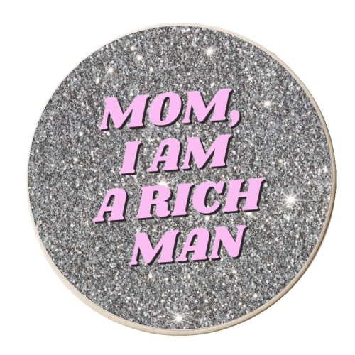 Mom I am a rich man - personalised beer coaster by OhMC! Designs