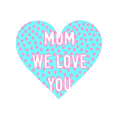 Mom We Love You (star pattern) - Magnet by Adam Regester