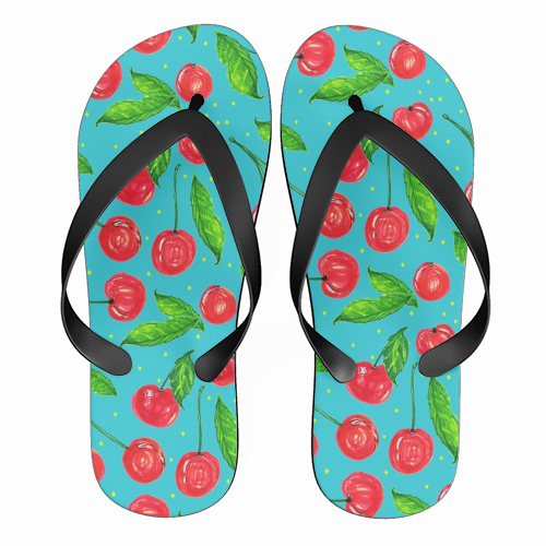 Mon CheriCherry - funny flip flops by minniemorris art
