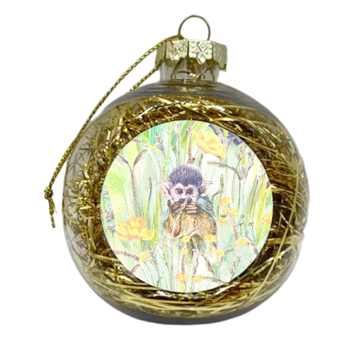 Monkey Meadow - xmas bauble by Rachel Foreman