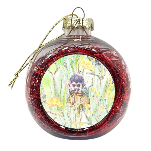 Monkey Meadow - xmas bauble by Rachel Foreman