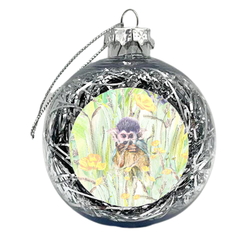 Monkey Meadow - xmas bauble by Rachel Foreman