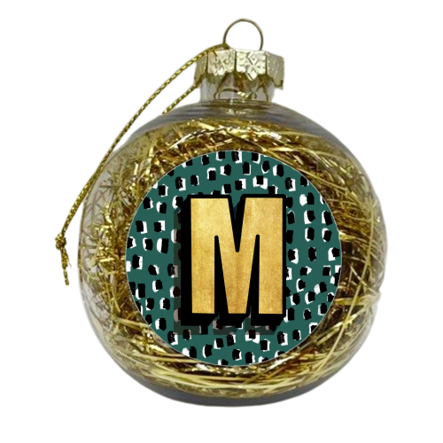 MONOGRAM INITAL M - xmas bauble by Nichola Cowdery