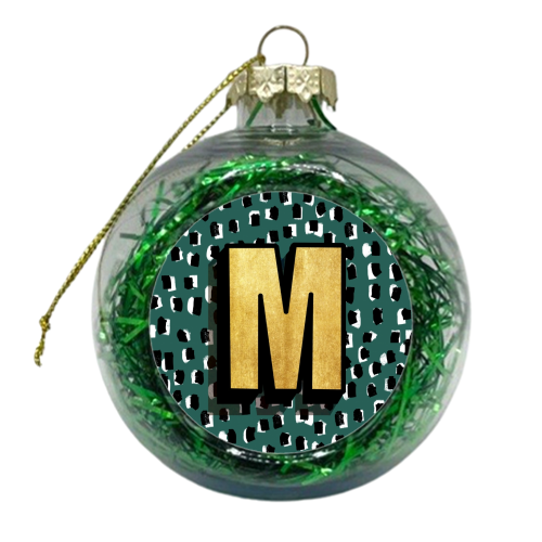 MONOGRAM INITAL M - xmas bauble by Nichola Cowdery