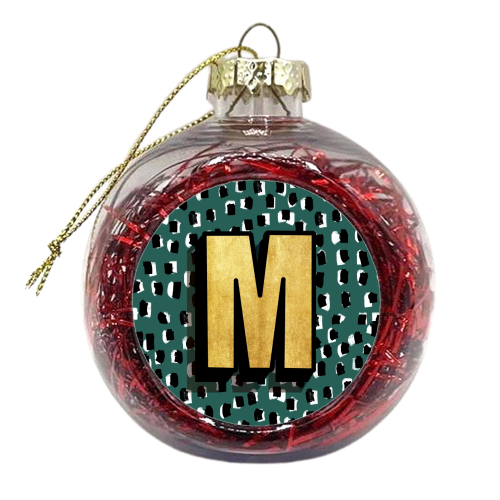 MONOGRAM INITAL M - xmas bauble by Nichola Cowdery