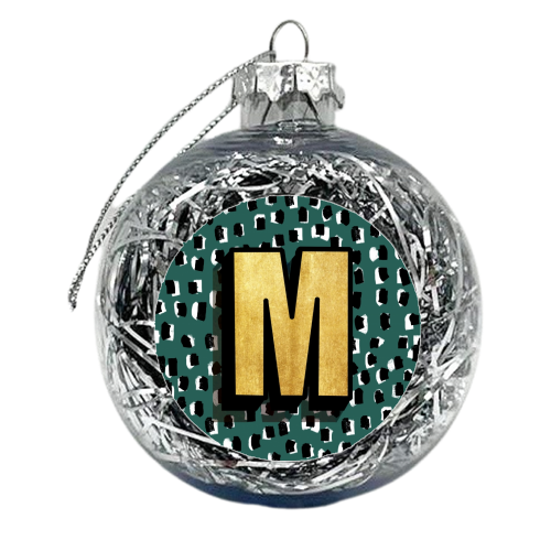 MONOGRAM INITAL M - xmas bauble by Nichola Cowdery