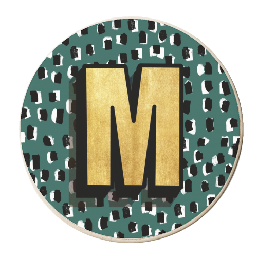 MONOGRAM INITAL M - personalised beer coaster by Nichola Cowdery