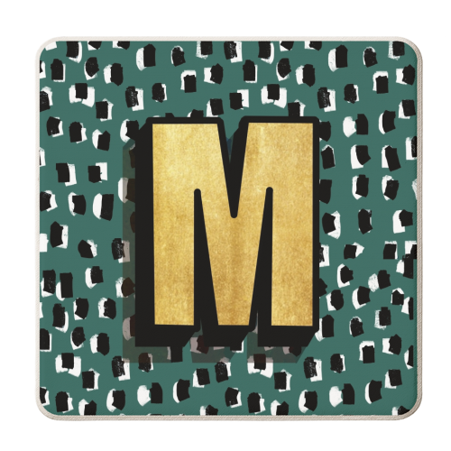 MONOGRAM INITAL M - personalised beer coaster by Nichola Cowdery