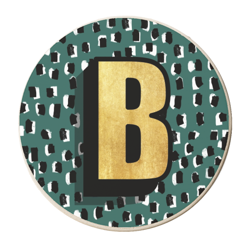 Monogram Letter B - personalised beer coaster by Nichola Cowdery