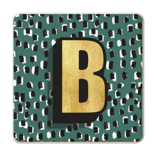 Monogram Letter B - personalised beer coaster by Nichola Cowdery