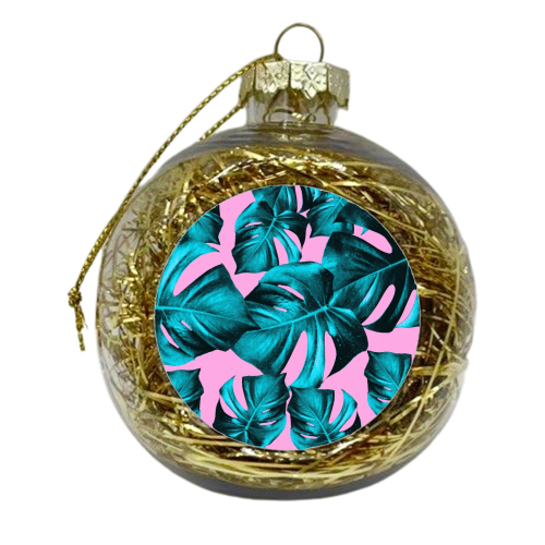 Monstera Leaves Summer Vibes Pattern #1 #tropical #decor #art - xmas bauble by Anita Bella Jantz