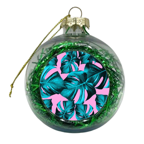 Monstera Leaves Summer Vibes Pattern #1 #tropical #decor #art - xmas bauble by Anita Bella Jantz