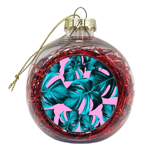 Monstera Leaves Summer Vibes Pattern #1 #tropical #decor #art - xmas bauble by Anita Bella Jantz