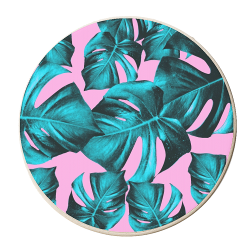 Monstera Leaves Summer Vibes Pattern #1 #tropical #decor #art - personalised beer coaster by Anita Bella Jantz