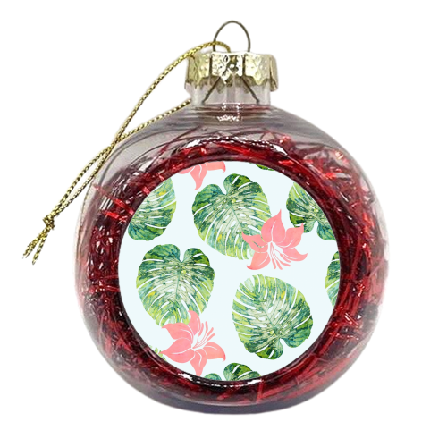 Monstera + Pink - xmas bauble by Uma Prabhakar Gokhale