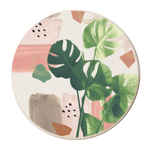 Monstera Summer Glam #1 #tropical #decor #art - personalised beer coaster by Anita Bella Jantz