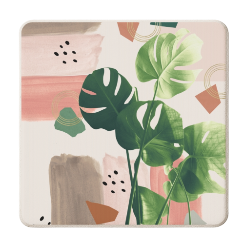 Monstera Summer Glam #1 #tropical #decor #art - personalised beer coaster by Anita Bella Jantz