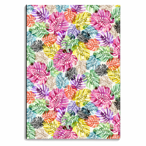 Monstera Tropical Watercolor Leaves - personalised A4, A5, A6 notebook by Ninola Design
