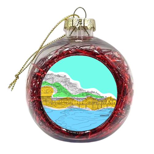 Mont Orgueil Castle, Jersey In Colours - xmas bauble by Adam Regester