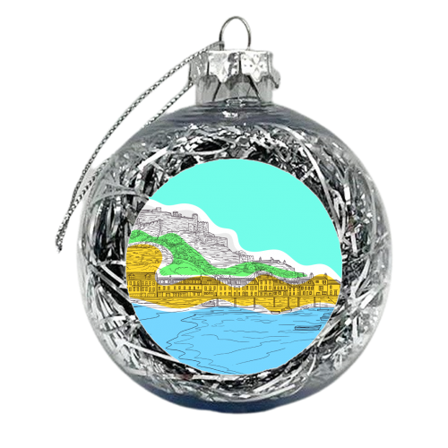 Mont Orgueil Castle, Jersey In Colours - xmas bauble by Adam Regester