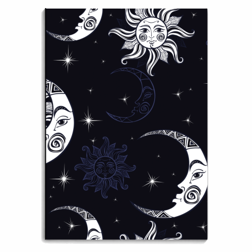 moon and stars - personalised A4, A5, A6 notebook by haris kavalla