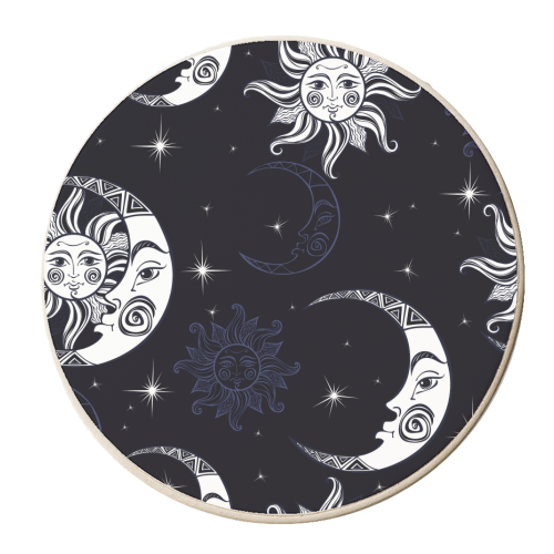 moon and stars - personalised beer coaster by haris kavalla