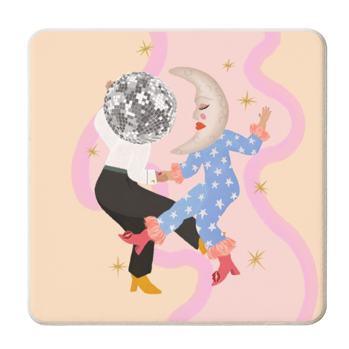 Moon Dancing Disco Lovers - personalised beer coaster by Steph Pryor