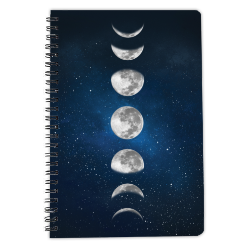 MOON PHASES - personalised A4, A5, A6 notebook by Paper Deep Design
