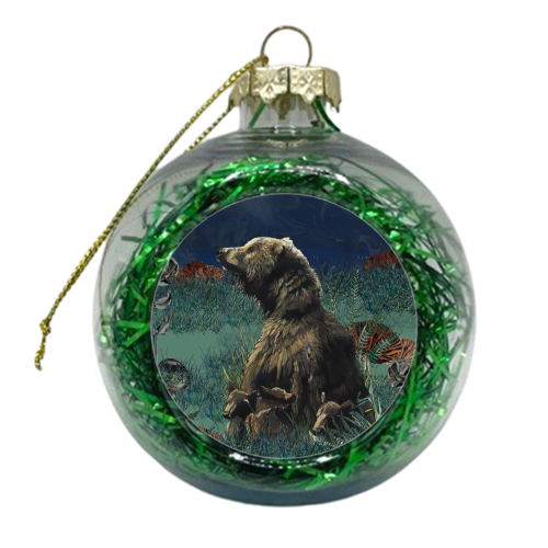 Moonlight Bear - xmas bauble by Louisa Heseltine