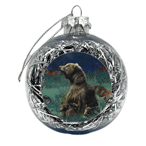 Moonlight Bear - xmas bauble by Louisa Heseltine